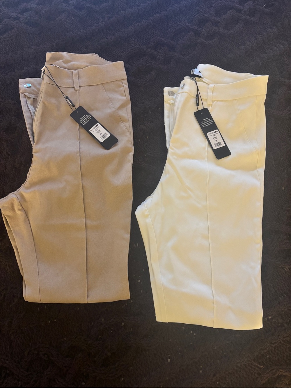 Fashion Nova Skinny Pants in Tan and Cream bundle